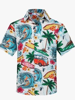 Yoimira Hawaiian Button Down Short